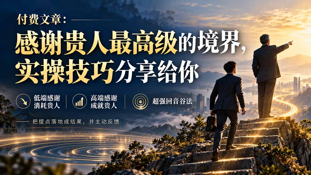 （20871期）付费文章：感谢贵人最高级的境界，实操技巧分享给你 - 臻优资源网