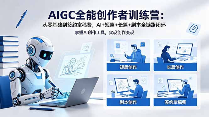（18403期）AIGC全能创作者训练营：从零基础到签约拿稿费，AI+短篇+长篇+剧本全链路闭环 - 臻优资源网