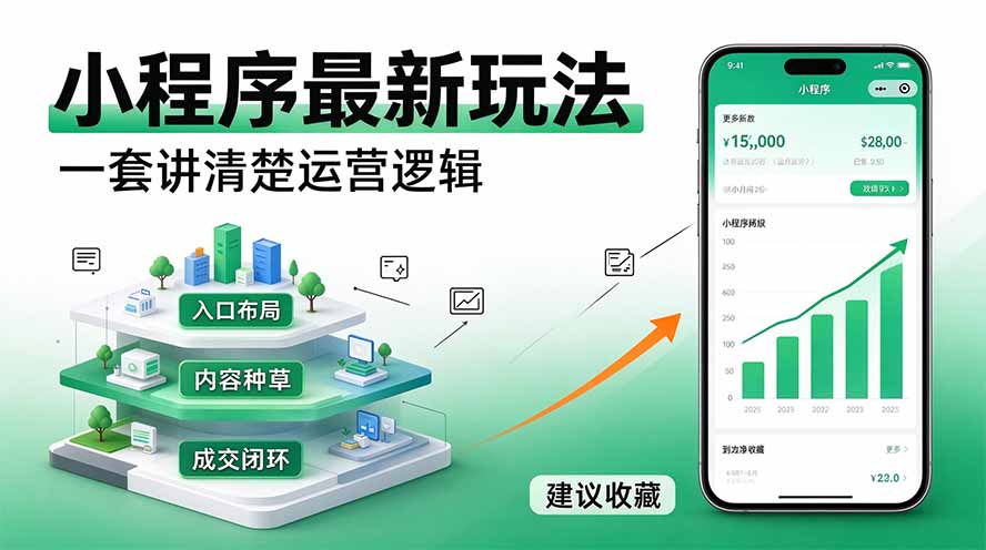 （20876期）微信小程序最新玩法   四种收益来源，单日收入400+ - 臻优资源网