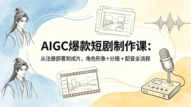 （18676期）AIGC爆款短剧制作课：从注册部署到成片，角色形象+分镜+配音全流程 - 臻优资源网