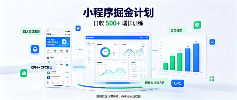 （21046期）一部手机日入500+，微信小程序掘金计划，四种收入来源，长期稳定可靠 - 臻优资源网