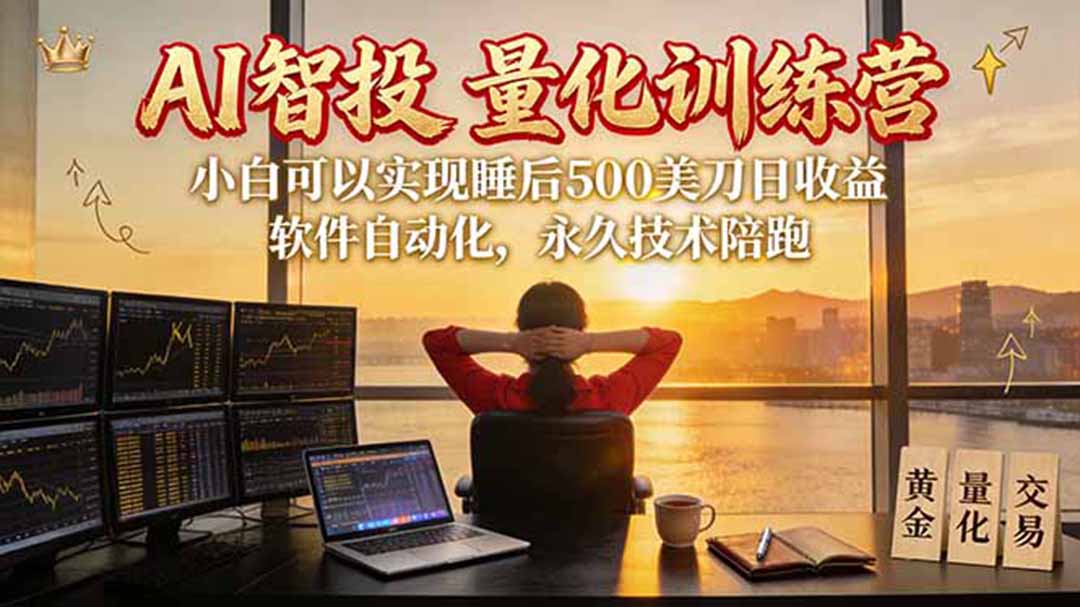 （20433期）AI智投EA量化训练营【第三期】，多策略智投+防爆技术+趋势分析 ，轻松上手，矩阵放大，长期稳定。 - 臻优资源网