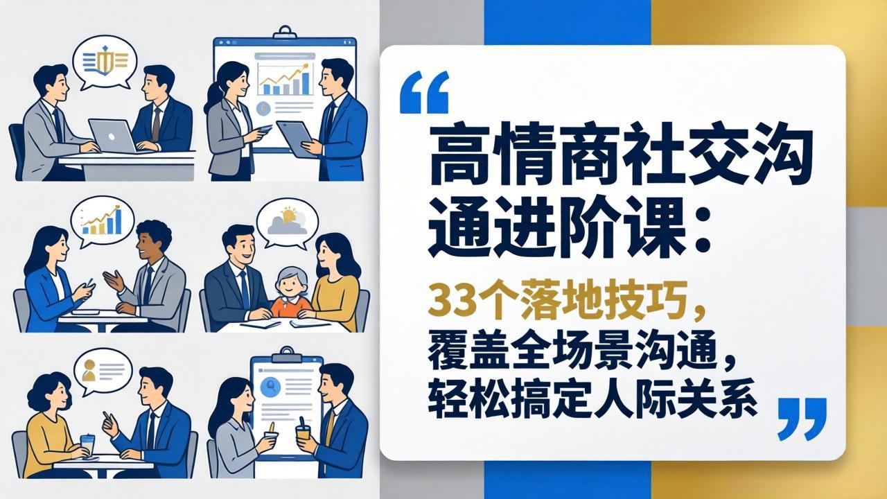 （18176期）高情商社交沟通进阶课：33个落地技巧，覆盖全场景沟通，轻松搞定人际关系 - 臻优资源网
