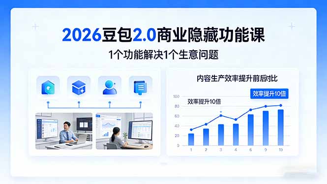 （17452期）2026豆包2.0商业隐藏功能课，1个功能解决1个生意问题，内容生产效率提升10倍 - 臻优资源网