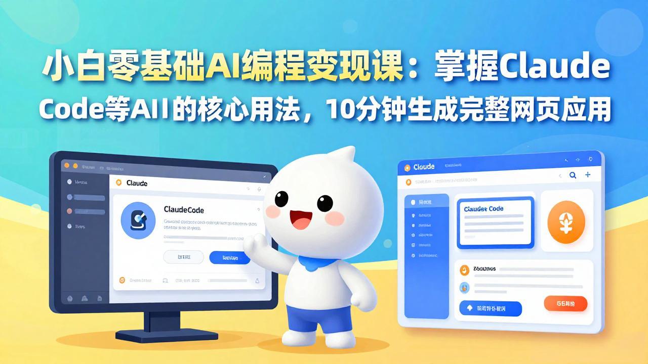 （17562期）小白零基础AI编程变现课：掌握Claude Code等AI工具的核心用法，10分钟生成完整网页应用 - 臻优资源网