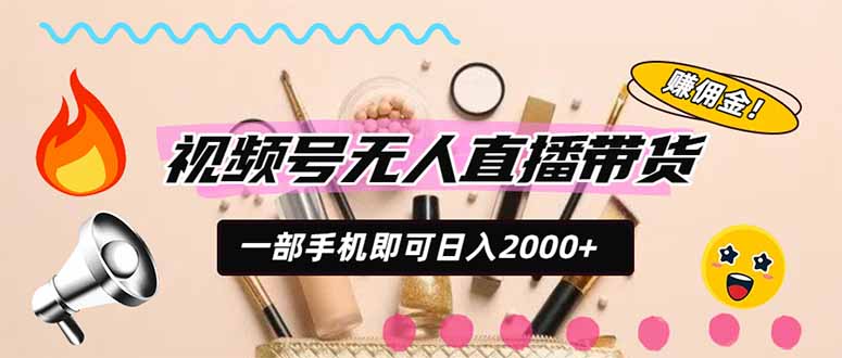 （20315期）视频号带货，一天2000+，一部手机即可开展的完美副业，无需投资 - 臻优资源网
