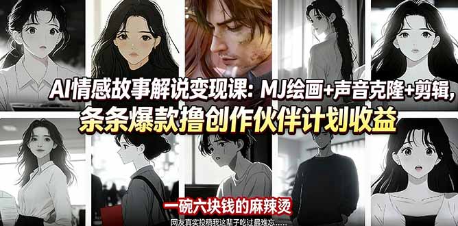 （17821期）AI情感故事解说变现课：MJ绘画+声音克隆+剪辑，条条爆款撸创作伙伴计划收益 - 臻优资源网