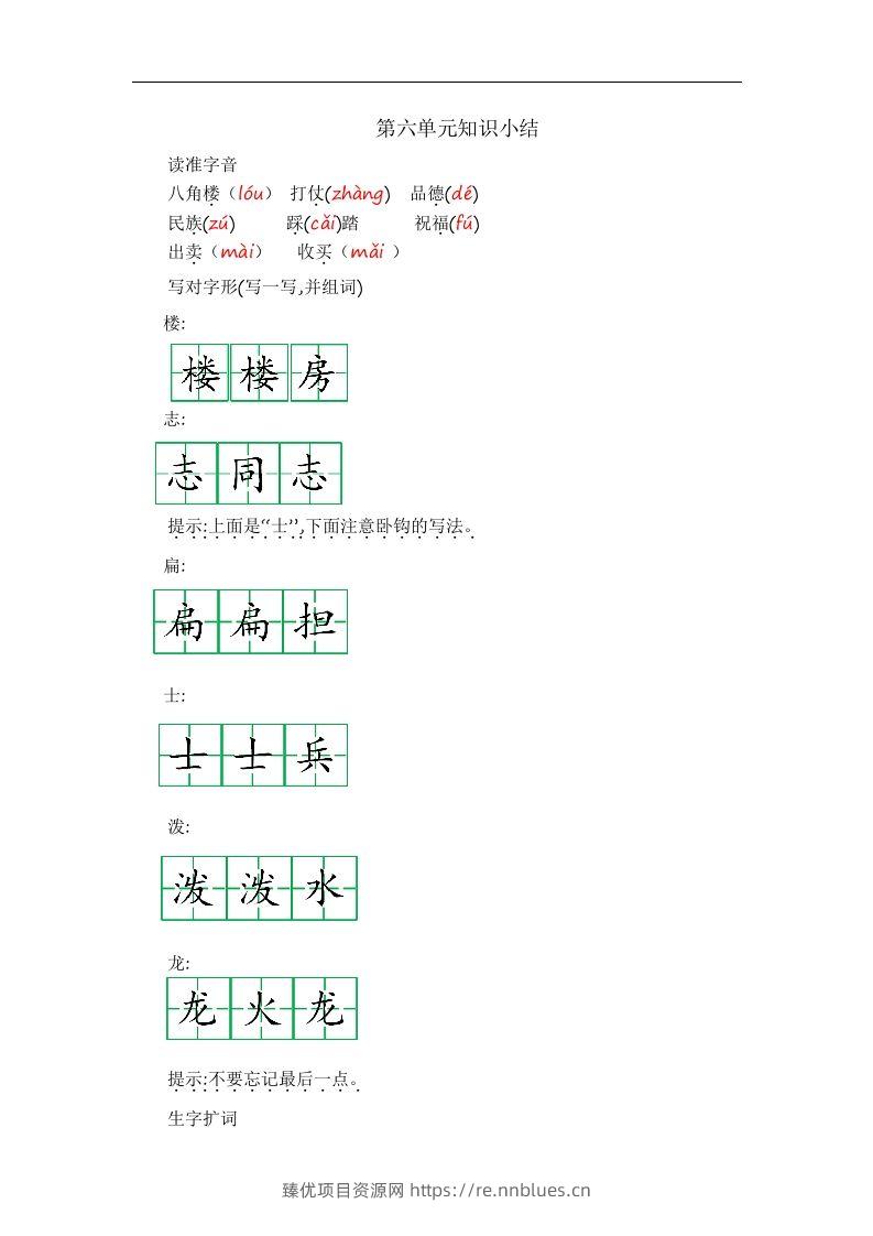 二上语文第六单元知识重点 - 臻优资源网