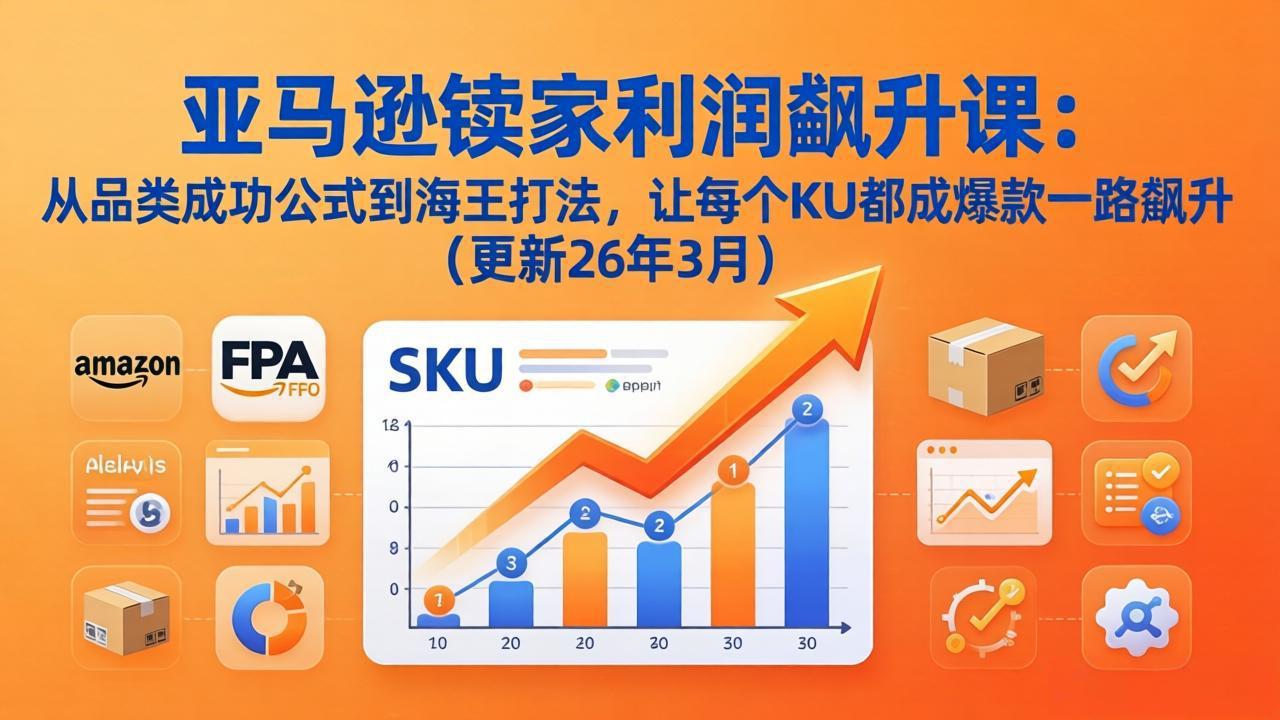（17841期）亚马逊卖家利润飙升课：从品类成功公式到海王打法，让每个SKU都成爆款一路飙升（更新26年3月） - 臻优资源网