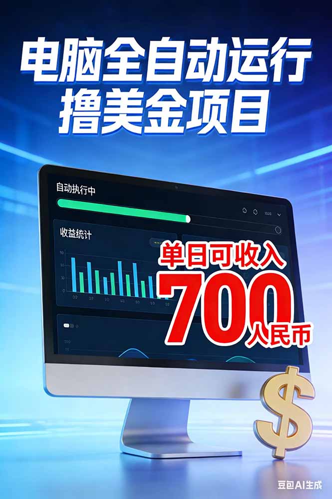 （17169期）2026年电脑全自动赚美金项目，单电脑日收益700+ - 臻优资源网