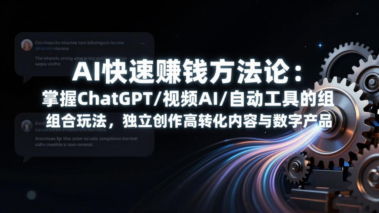 （17560期）AI快速赚钱方法论：掌握ChatGPT/视频AI/自动化工具的组合玩法，独立创作高转化内容与数字产品 - 臻优资源网