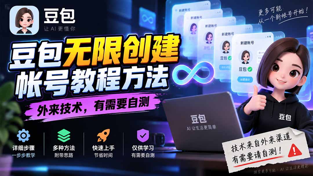 （20550期）豆包无限创建帐号教程方法，外来技术，有需要自测 - 臻优资源网