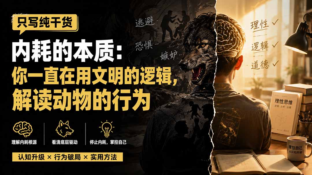 （19849期）付费文章：只写纯干货-内耗的本质：你一直在用文明的逻辑，解读动物的行为 - 臻优资源网