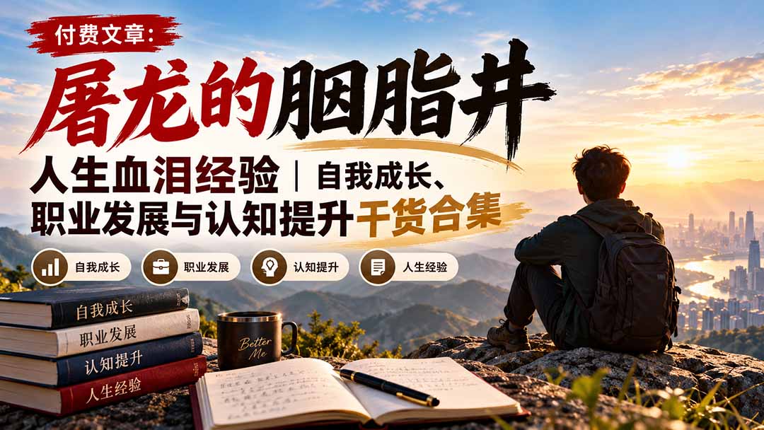 （20943期）付费文章：屠龙的胭脂井人生血泪经验｜自我成长、职业发展与认知提升干货合集 - 臻优资源网
