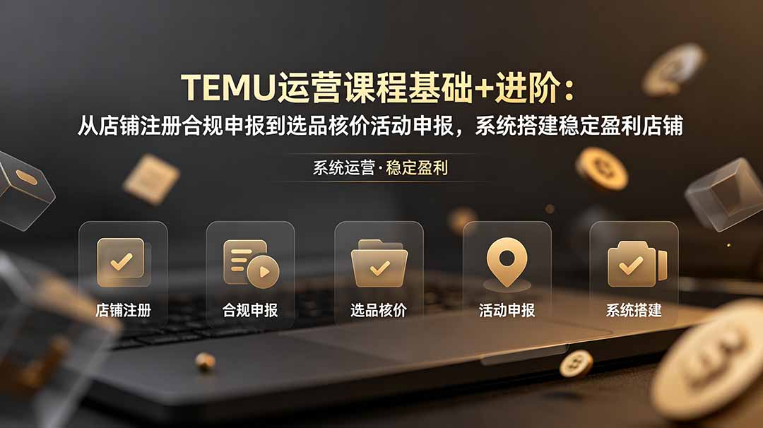 （19081期）TEMU运营课程（基础+进阶）：从店铺注册合规申报到选品核价活动申报，系统搭建稳定盈利店铺 - 臻优资源网