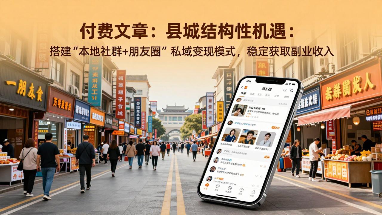（17518期）付费文章：县城结构性机遇：搭建“本地社群+朋友圈”私域变现模式，稳定获取副业收入 - 臻优资源网