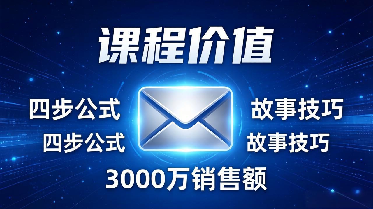 （17771期）高效邮件销售课：15分钟写出高转化邮件，四步公式+故事技巧，3000万销售额玩法拆解 - 臻优资源网