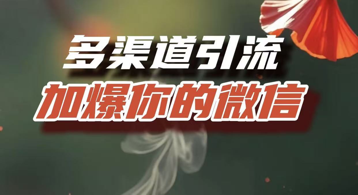 多渠道引流，加爆你的微信，把流量导入到私域，这是每一个想要在互联网赚钱的人必须掌握的底层能力 - 臻优资源网
