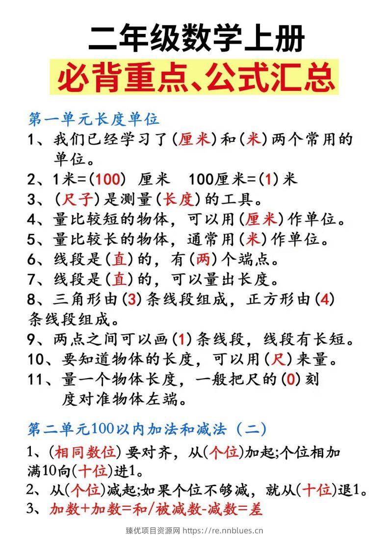 二上数学必背重点知识汇总精编人教版 - 臻优资源网