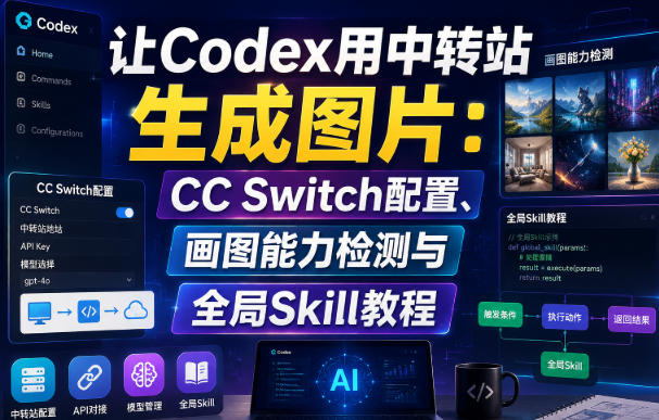 让Codex用中转站生成图片：CC Switch配置、画图能力检测与全局Skill教程 - 臻优资源网
