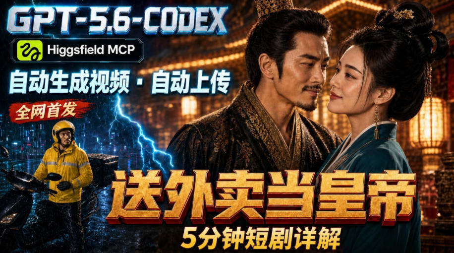 GPT-5.6 Codex+Higgsfield MCP：一条指令生成5分钟短剧并自动上传YouTube（油管） - 臻优资源网