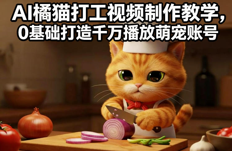AI橘猫打工视频制作教学，流量狂飙，0基础打造千万播放萌宠账号 - 臻优资源网