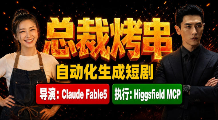 Claude Fable5担任导演+Higgsfield MCP落地执行｜《总裁烤串》真人质感短剧全自动AI生成全流程教学 - 臻优资源网