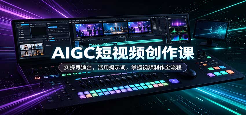 AIGC短视频创作课：实操导演台，活用提示词，掌握视频制作全流程 - 臻优资源网