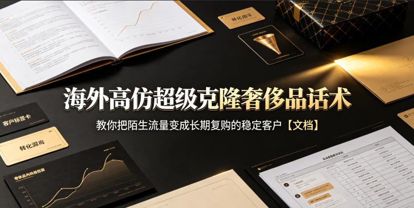 海外高仿超级克隆奢侈品话术，教你把陌生流量变成长期复购的稳定客户【文档】 - 臻优资源网