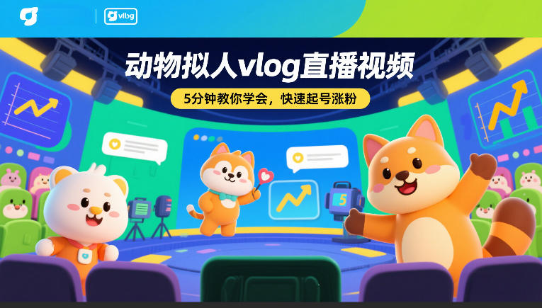 动物拟人vlog直播视频，5分钟教你学会，快速起号涨粉 - 臻优资源网