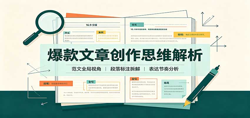 爆款文章创作思维解析：全局视角拆解范文，梳理行文逻辑，搭配真实拆文实操案例 - 臻优资源网