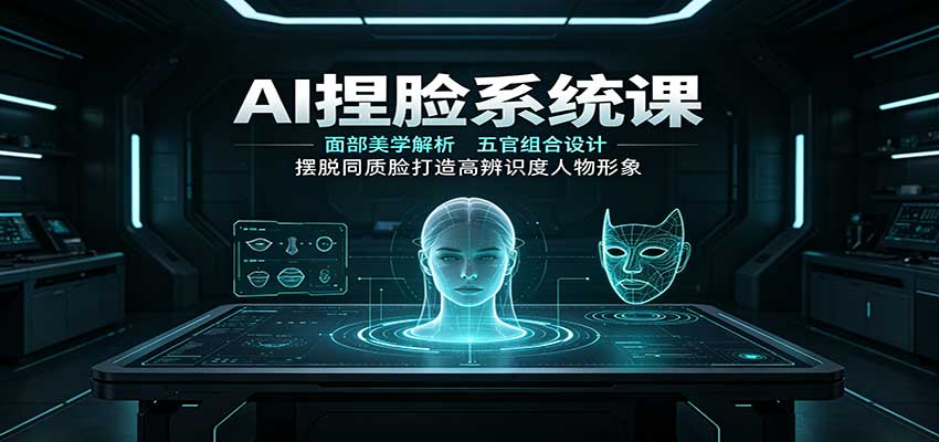 AI捏脸系统课：面部美学解析，五官组合设计，摆脱同质脸打造高辨识度人物形象 - 臻优资源网