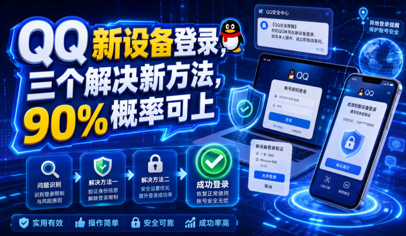QQ新设备登录,三个解决新方法,90%概率可上 - 臻优资源网