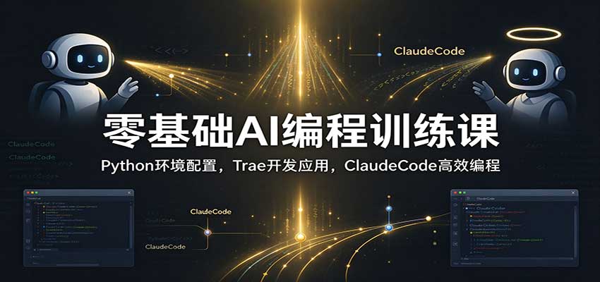 零基础AI编程训练课：Python环境配置，Trae开发应用，ClaudeCode高效编程 - 臻优资源网