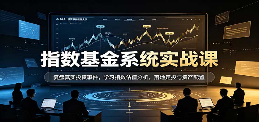 指数基金系统实战课:复盘真实投资事件,学习指数估值分析,落地定投与资产配置 - 臻优资源网