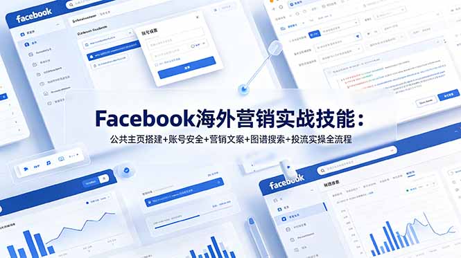 （19083期）Facebook海外营销实战技能：公共主页搭建+账号安全+营销文案+图谱搜索+投流实操全流程 - 臻优资源网
