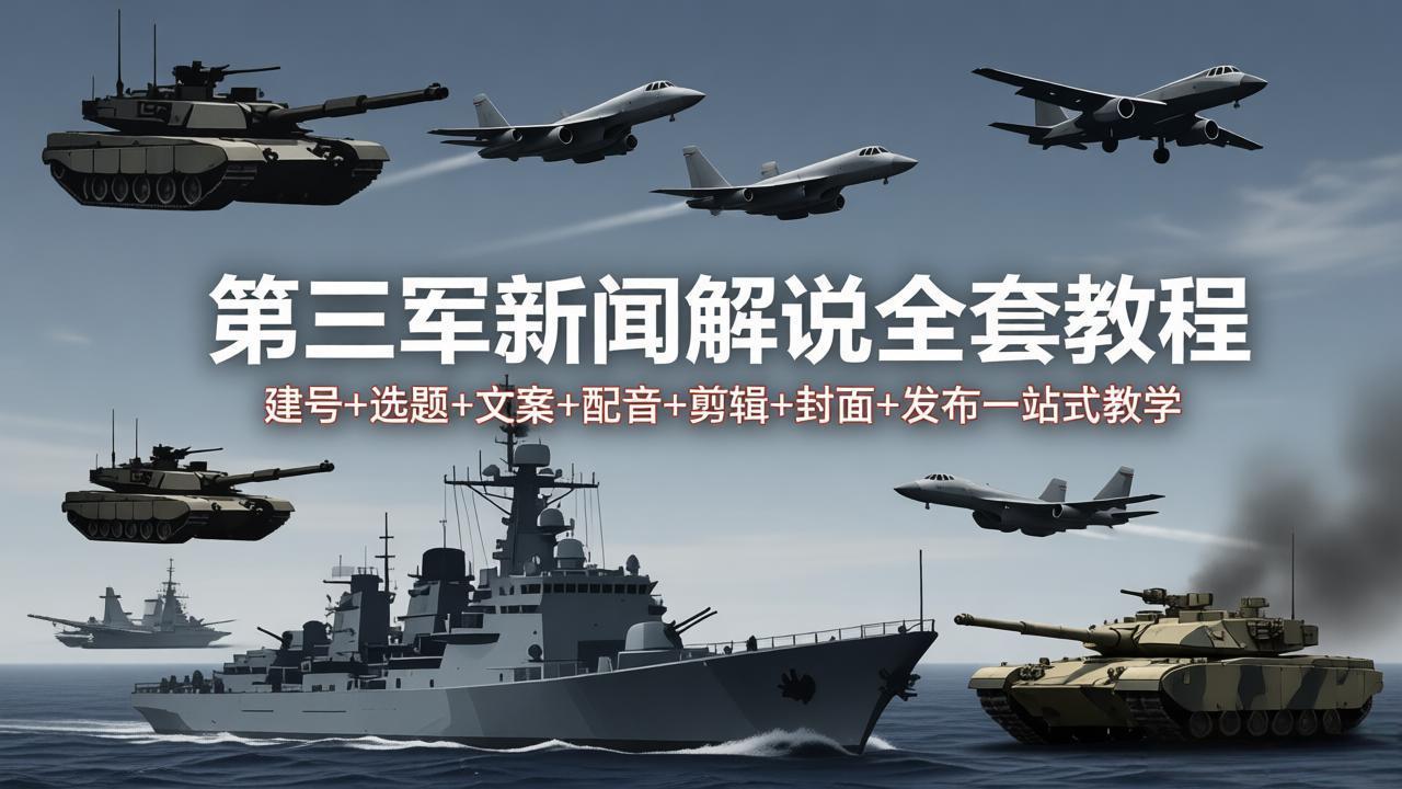 （18081期）第三军迷新闻解说全套教程：建号+选题+文案+配音+剪辑+封面+发布一站式教学 - 臻优资源网