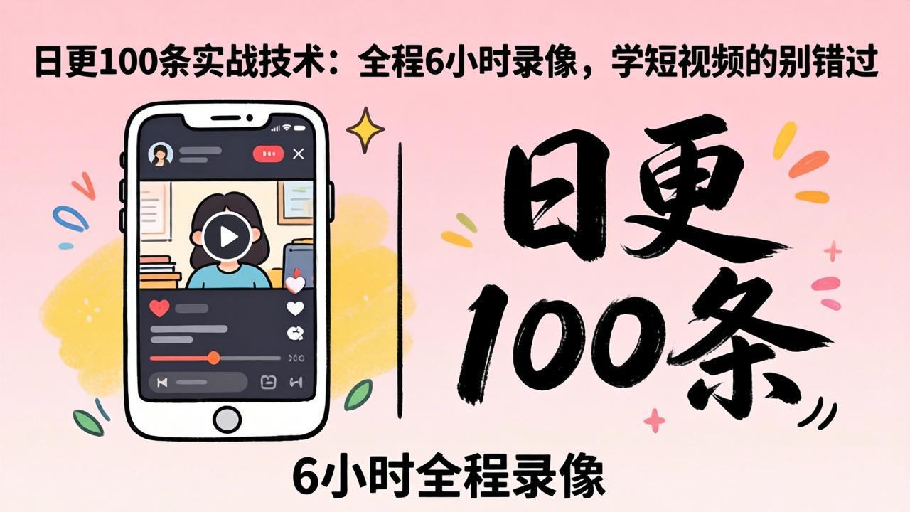 （18097期）某工作坊东莞2026年4月12线下课：日更100条实战：全程6小时录像，学短视频的别错过 - 臻优资源网