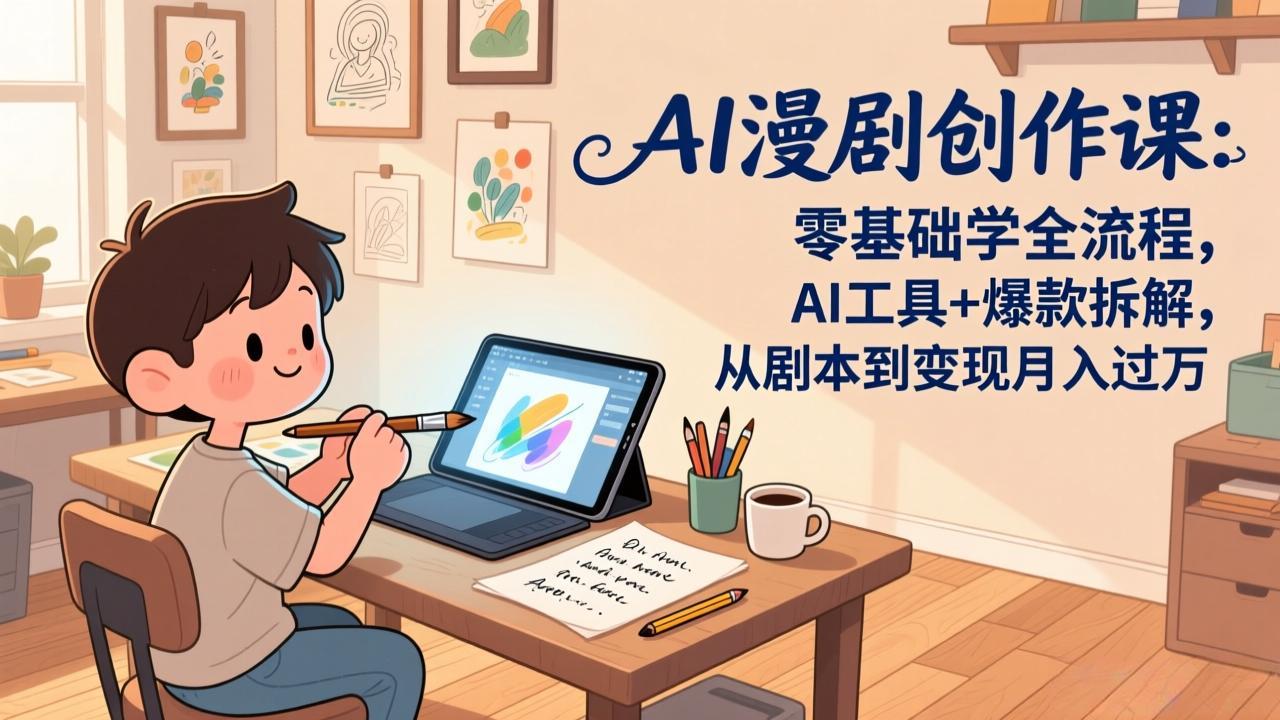（17519期）AI漫剧创作课：零基础学全流程，AI工具+爆款拆解，从剧本到变现月入过万 - 臻优资源网