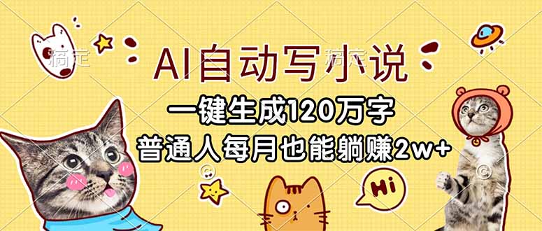 （17025期）AI自动写小说，一键生成120万字，普通人每月也能躺赚2w+ - 臻优资源网