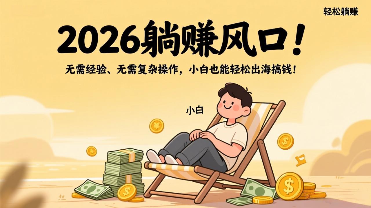 （17436期）2026躺赚风口！无需经验、无需复杂操作，小白也能轻松出海搞钱！ - 臻优资源网