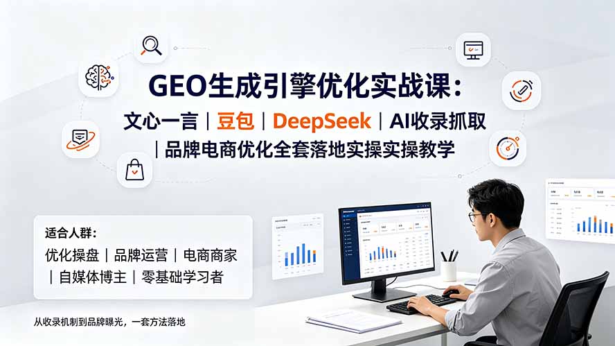 （19456期）GEO生成引擎优化实战课：文心一言｜豆包｜DeepSeek｜AI收录抓取｜品牌电商优化全套落地实操教学 - 臻优资源网