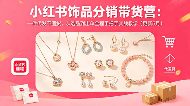 （18626期）小红书饰品分销带货营：一件代发不囤货，从选品到出单全程手把手实战教学（更新5月） - 臻优资源网