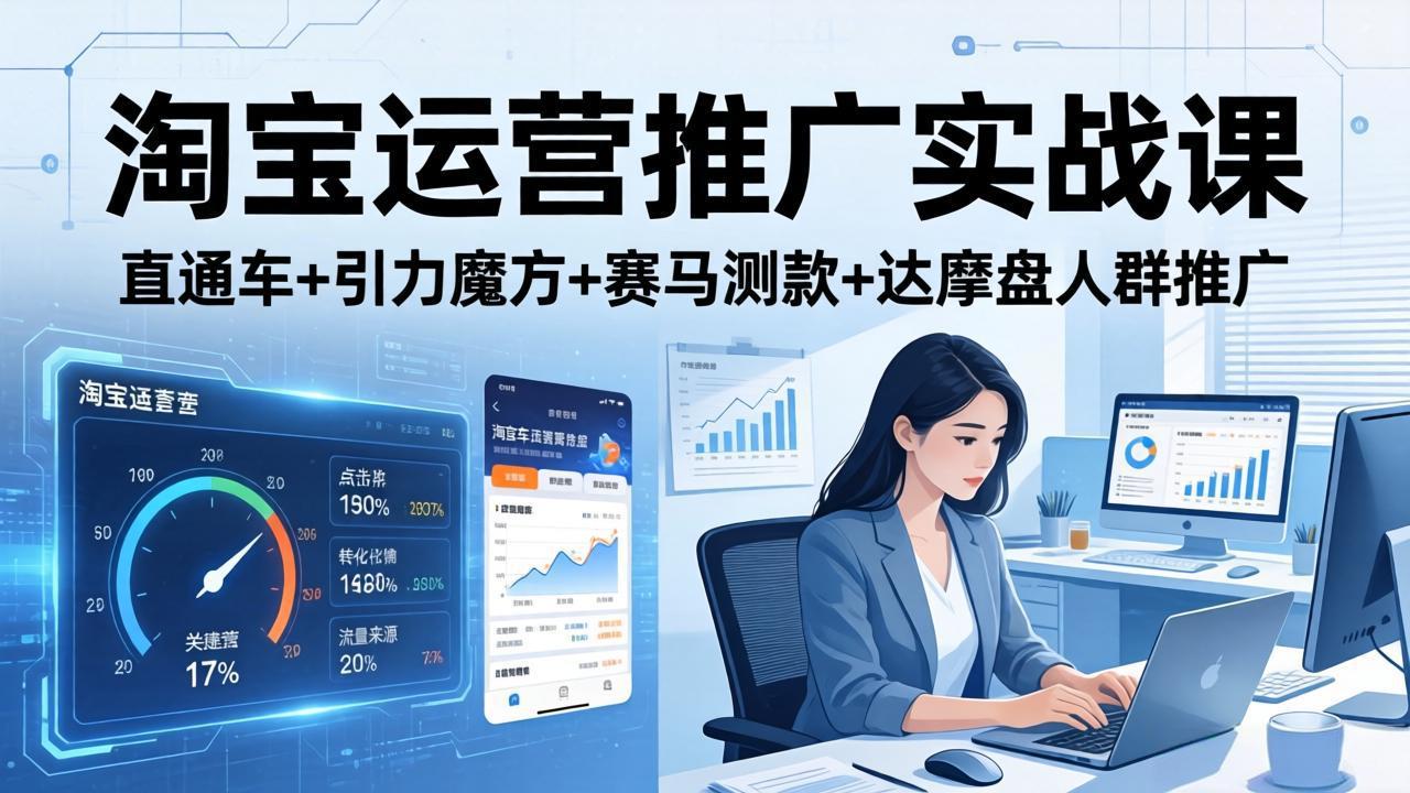 （18029期）淘宝运营推广实战课（更新26年4月）直通车+引力魔方+赛马测款+达摩盘人群推广等 - 臻优资源网