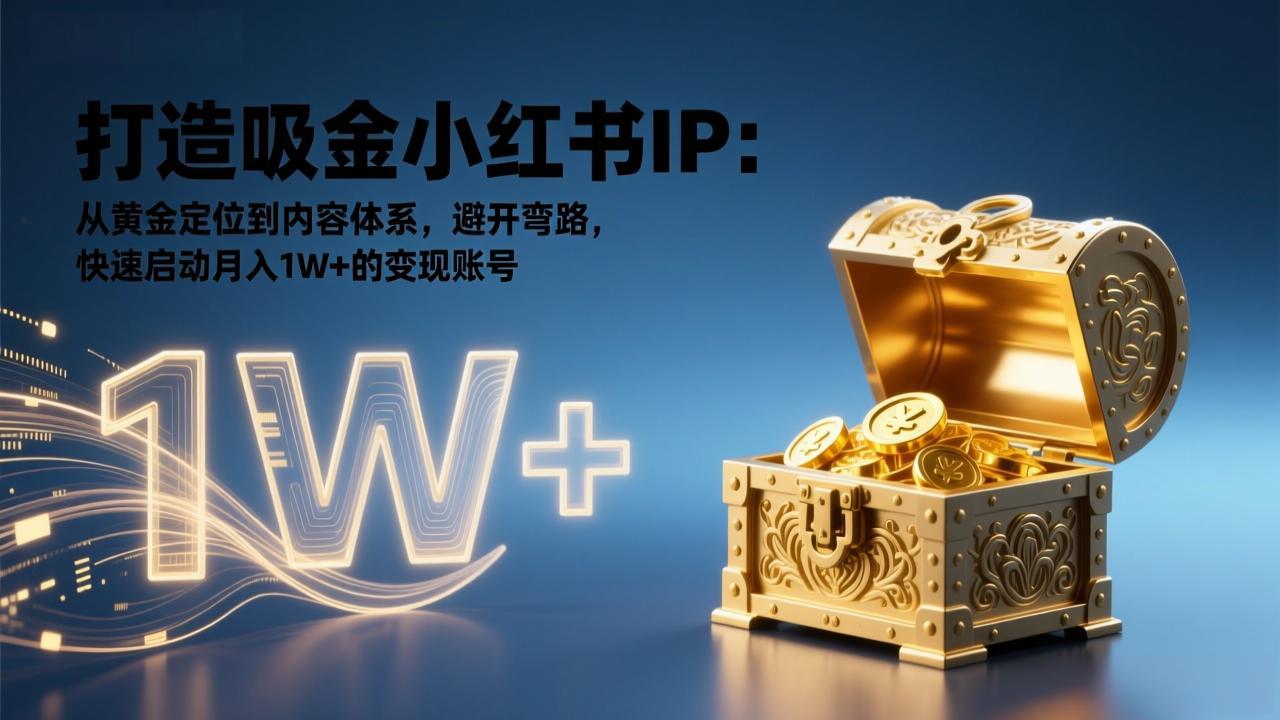 （17227期）打造吸金小红书IP：从黄金定位到内容体系，避开弯路，快速启动月入1W+的变现账号 - 臻优资源网
