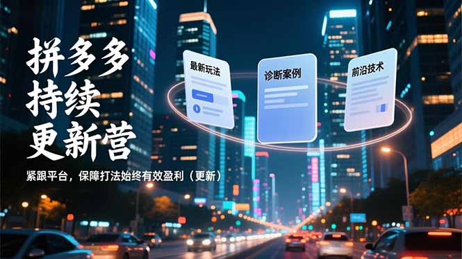 （16987期）拼多多持续更新营，最新玩法、诊断案例、前沿技术，紧跟平台，保障打法始终有效盈利（更新） - 臻优资源网