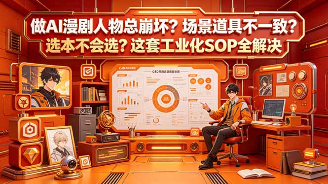 （18850期）做AI漫剧人物总崩坏？场景道具不一致？选本不会选？这套工业化SOP全解决 (更新) - 臻优资源网