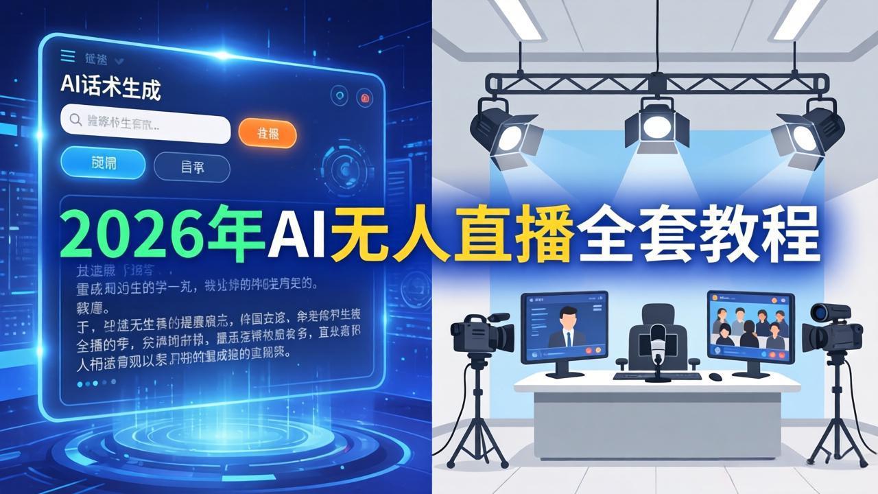 （17953期）2026年AI无人直播全套教程：OBS安装+软件配置+直播间搭建+话术生成+一键开播实操 - 臻优资源网