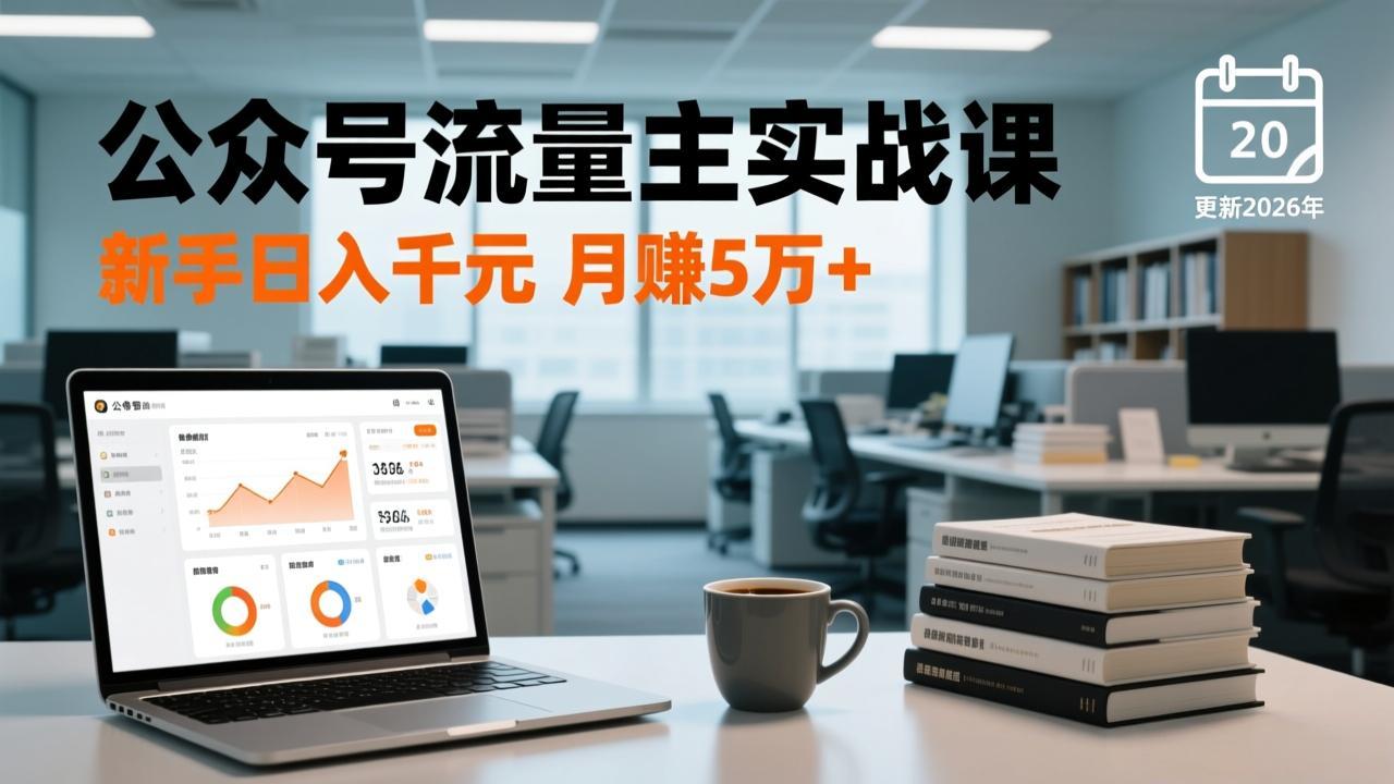 （17144期）公众号流量主实战课，爆文写作、流量池运营、多平台分发，新手日入千元月赚5万+更新2026年 - 臻优资源网