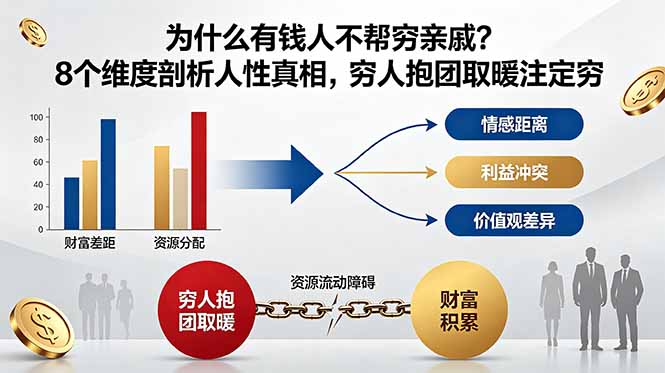 （18932期）付费文章：为什么有钱人不帮穷亲戚？8个维度剖析人性真相，穷人抱团取暖注定穷 - 臻优资源网